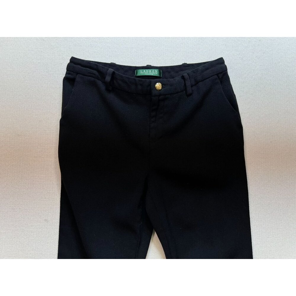 Lauren Ralph Lauren Women's Slim Fit Wool Chino Pants Stretch Size 4P Black - Picture 4 of 9